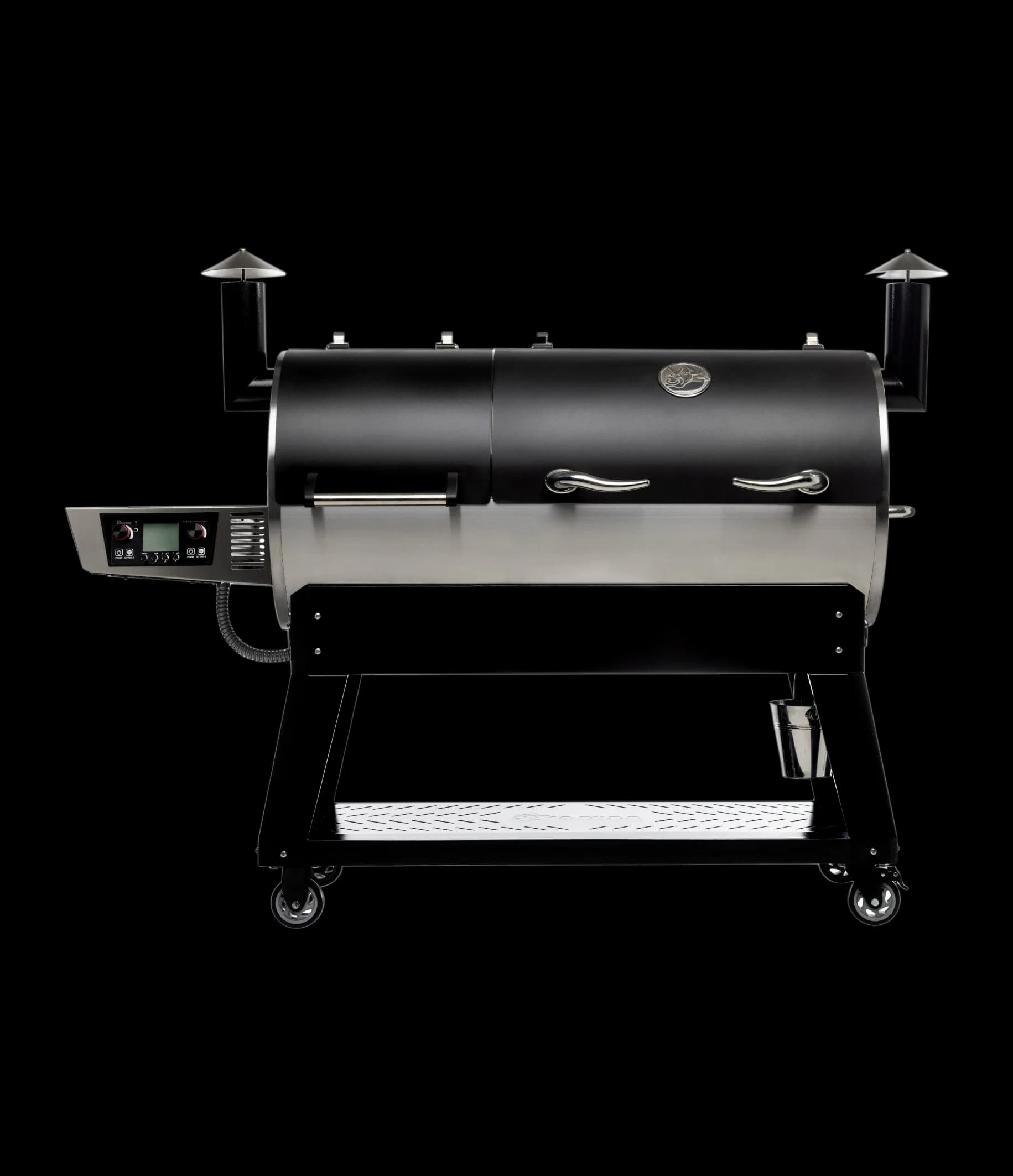 DualFire 1200 dual-chamber wood pellet grill, front view