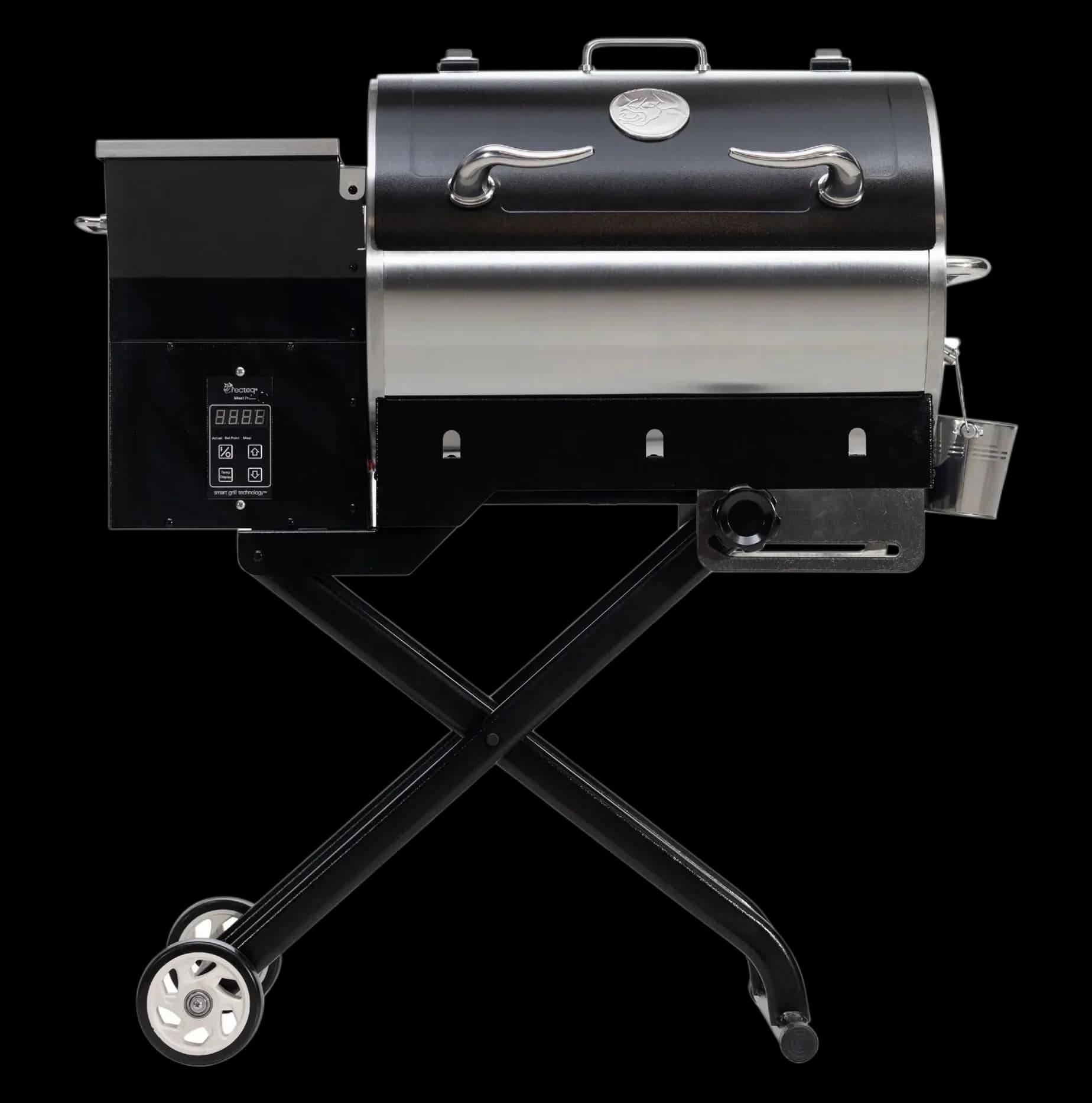 Road Warrior 340P portable wood pellet grill, front view
