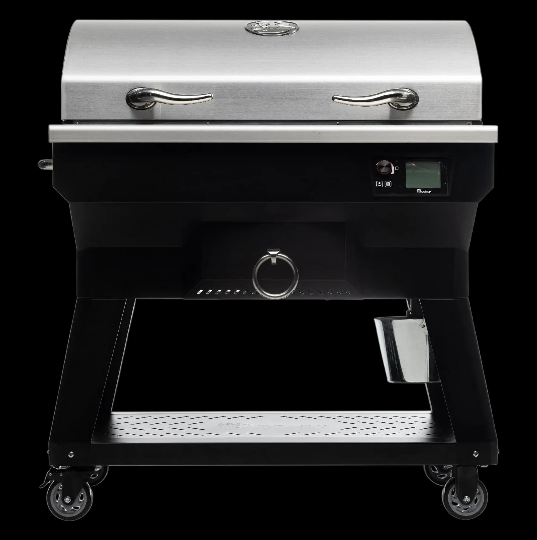 SmokeStone 600 wood pellet griddle, front view, lid closed