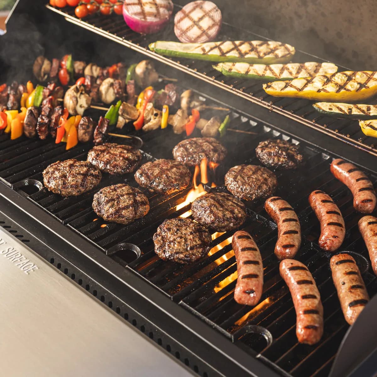 Burgers and sausages on the X-Fire Pro